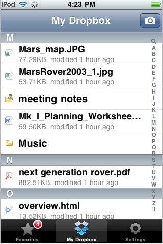 Dropbox Drops for iPhone
