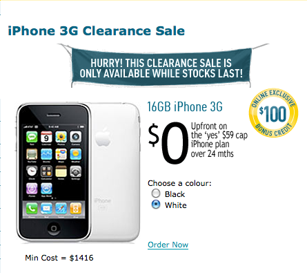Optus Clearing Out Old 16GB iPhone 3G Models