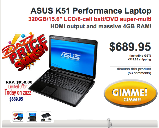 Dealzmodo: Zazz Selling ASUS K51AC Laptop For $690 Today